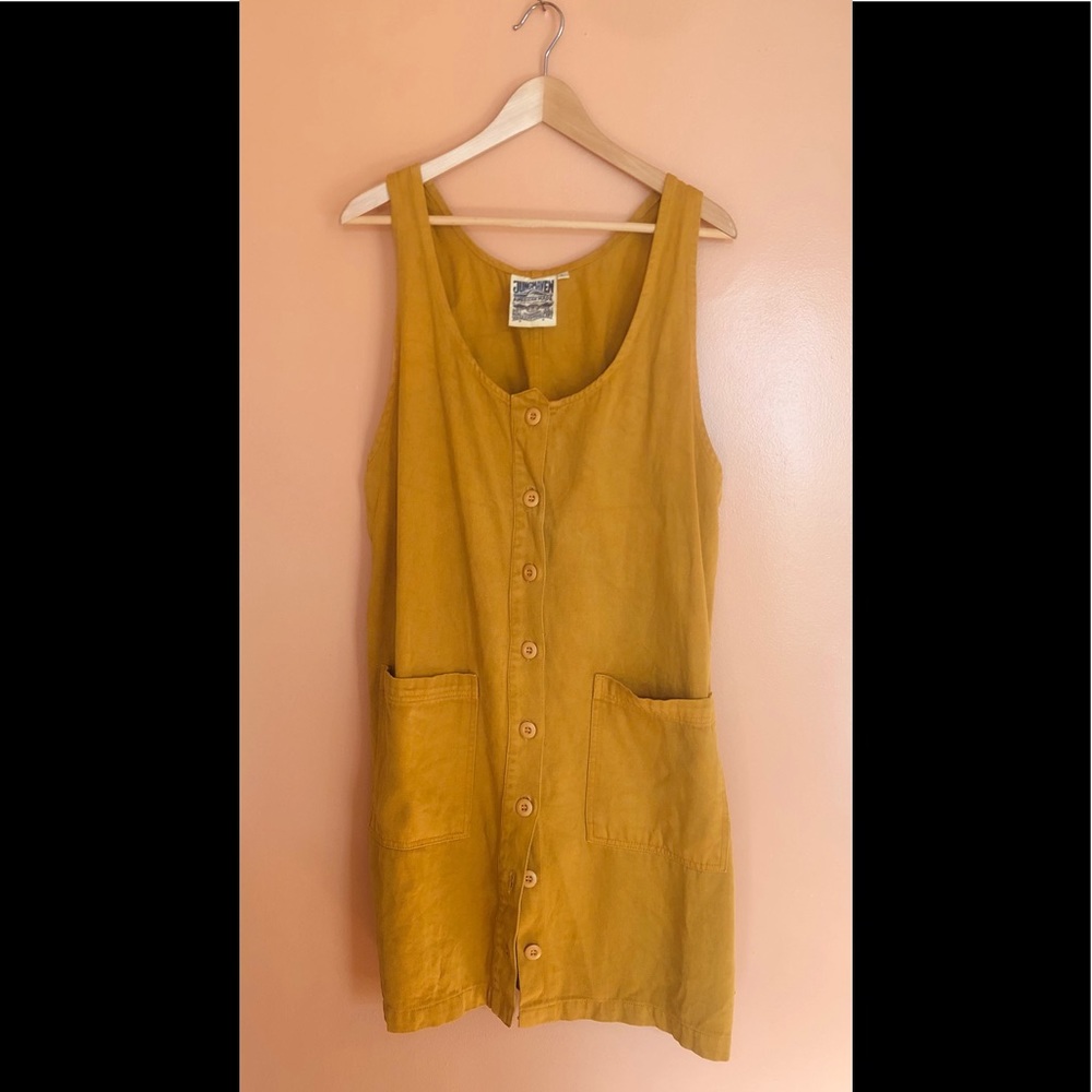 Jungmaven hemp/organic cotton jumper dress, marigold, large